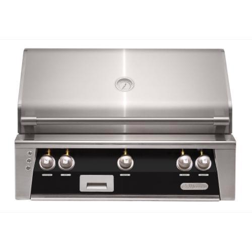 Alfresco Grills ALXE 36 Inch 3 Burner Built In Propane Gas Grill with Rear Infrared Burner   Jet Black Gloss