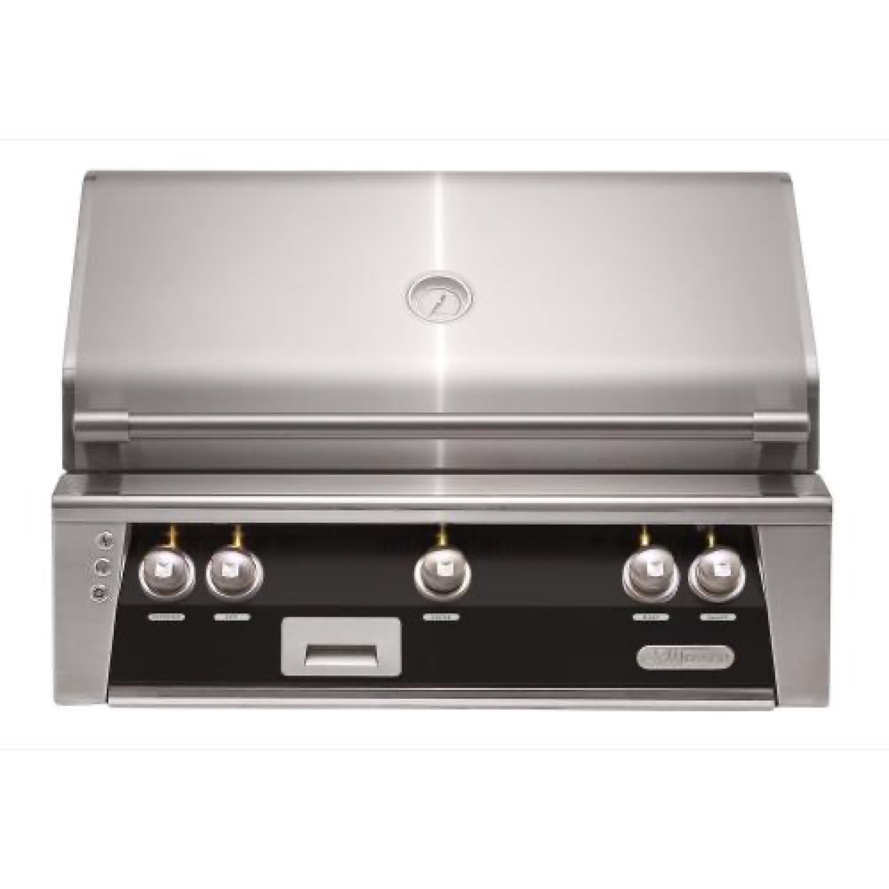Alfresco Grills ALXE 36 Inch 3 Burner Built In Natural Gas Grill with Rear Infrared Burner   Jet Black Matte