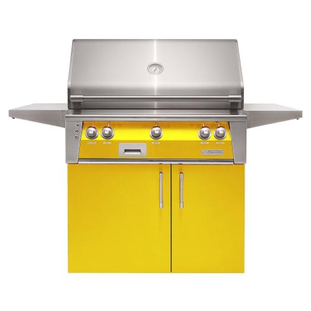 Alfresco Grills ALXE 36 Inch 3 Burner Freestanding Propane Gas Grill with Rear Infrared Burner   Traffic Yellow