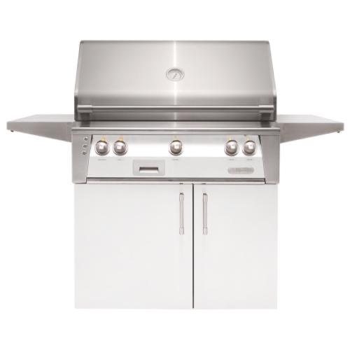Alfresco Grills ALXE 36 Inch 3 Burner Freestanding Natural Gas Grill with Rear Infrared Burner   Signal White Matte