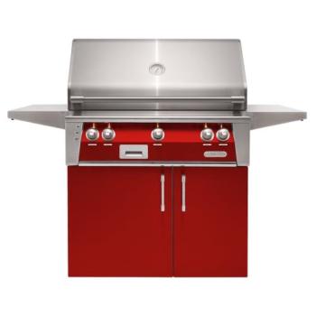 Alfresco Grills ALXE 36 Inch 3 Burner Freestanding Natural Gas Grill with Rear Infrared Burner Carmine Red ALXE 36C NG S3002350