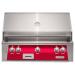 Alfresco Grills ALXE 36 Inch 3 Burner Built In Propane Gas Grill with Sear Zone and Rear Infrared Burner   Raspberry Red