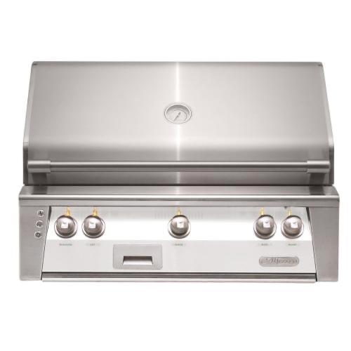 Alfresco Grills ALXE 36 Inch 3 Burner Built In Natural Gas Grill with Sear Zone and Rear Infrared Burner   Signal White Matte