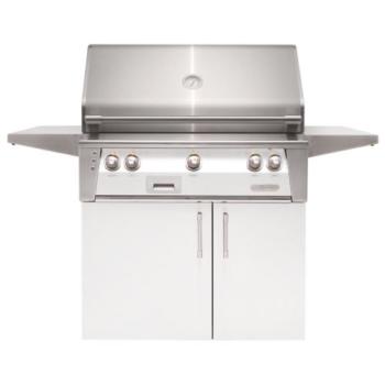 Alfresco Grills ALXE 36 Inch 3 Burner Freestanding Propane Gas Grill with Sear Zone and Rear Infrared Burner Signal White Matte ALXE 36SZC LP SM9003350