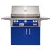 Alfresco Grills ALXE 36 Inch 3 Burner Freestanding Propane Gas Grill with Sear Zone and Rear Infrared Burner Ultramarine Blue ALXE 36SZC LP S500275