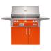 Alfresco Grills ALXE 36 Inch 3 Burner Freestanding Propane Gas Grill with Sear Zone and Rear Infrared Burner Luminous Orange ALXE 36SZC LP S200575