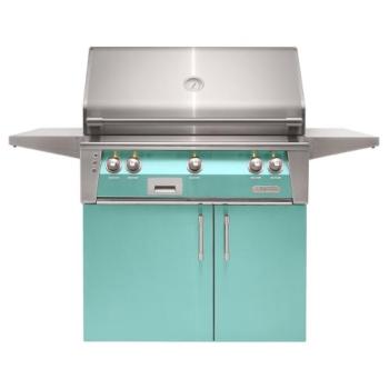 Alfresco Grills ALXE 36 Inch 3 Burner Freestanding Natural Gas Grill with Sear Zone and Rear Infrared Burner Light Green ALXE 36SZC NG S6027350