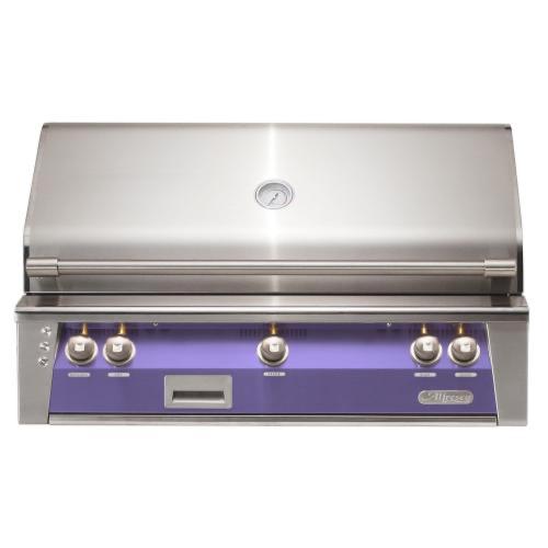 Alfresco Grills ALXE 42 Inch 3 Burner Built In Propane Gas Grill with Rear Infrared Burner   Blue Lilac