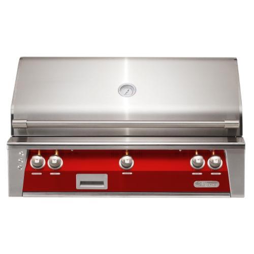 Alfresco Grills ALXE 42 Inch 3 Burner Built In Propane Gas Grill with Rear Infrared Burner   Carmine Red