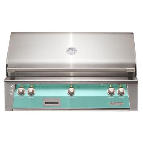 Alfresco Grills ALXE 42 Inch 3 Burner Built In Propane Gas Grill with Rear Infrared Burner   Light Green