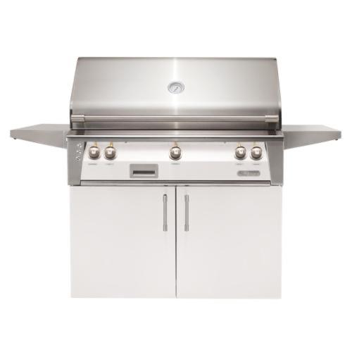 Alfresco Grills ALXE 42 Inch 3 Burner Freestanding Natural Gas Grill with Rear Infrared Burner   Signal White Gloss
