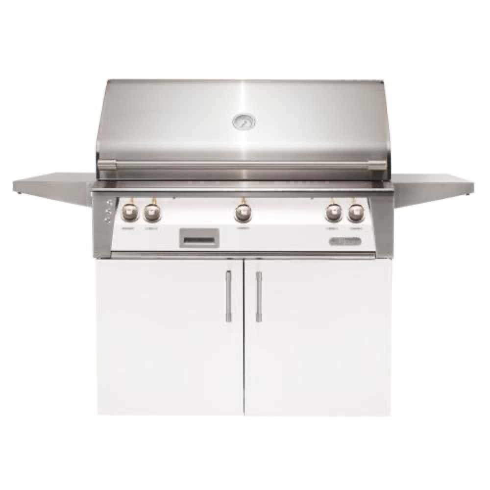 Alfresco Grills ALXE 42 Inch 3 Burner Freestanding Natural Gas Grill with Rear Infrared Burner   Signal White Matte