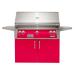 Alfresco Grills ALXE 42 Inch 3 Burner Freestanding Natural Gas Grill with Rear Infrared Burner   Raspberry Red
