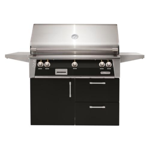 Alfresco Grills ALXE 42 Inch 3 Burner Freestanding Deluxe Propane Gas Grill with Rear Infrared Burner   Jet Black Gloss
