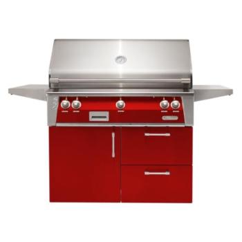 Alfresco Grills ALXE 42 Inch 3 Burner Freestanding Deluxe Propane Gas Grill with Rear Infrared Burner Carmine Red ALXE 42CD LP S3002350