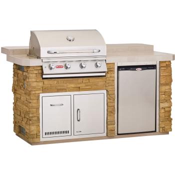 Bull BBQ Fully Assembled 6 Ft Power Q Raised Bar Outdoor Kitchen Island 31013 BBQGrills.com Closed350