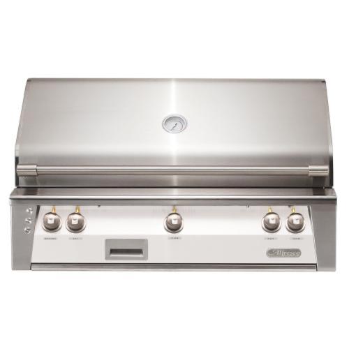 Alfresco Grills ALXE 42 Inch 3 Burner Built In Propane Gas Grill with Sear Zone and Rear Infrared Burner   Signal White Gloss