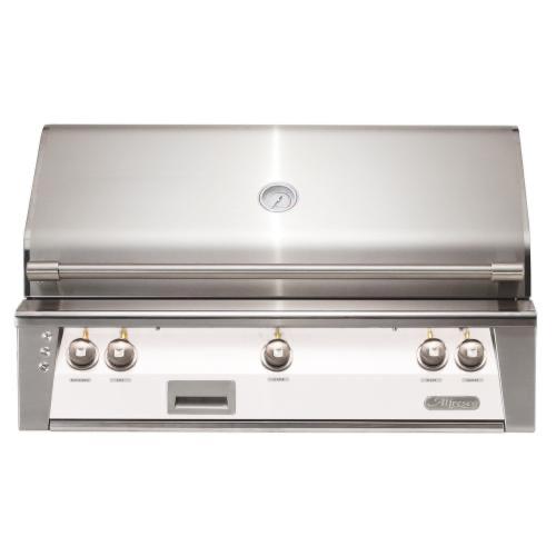 Alfresco Grills ALXE 42 Inch 3 Burner Built In Propane Gas Grill with Sear Zone and Rear Infrared Burner   Signal White Matte