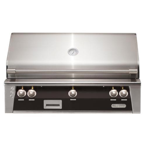 Alfresco Grills ALXE 42 Inch 3 Burner Built In Propane Gas Grill with Sear Zone and Rear Infrared Burner   Jet Black Matte