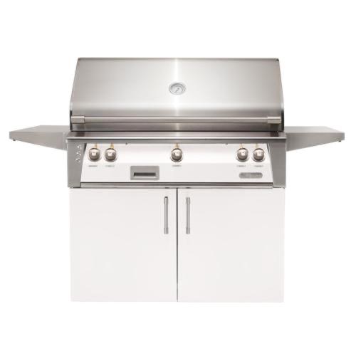 Alfresco Grills ALXE 42 Inch 3 Burner Freestanding Natural Gas Grill with Sear Zone and Rear Infrared Burner   Signal White Matte