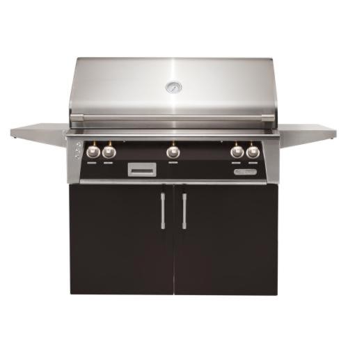 Alfresco Grills ALXE 42 Inch 3 Burner Freestanding Natural Gas Grill with Sear Zone and Rear Infrared Burner   Jet Black Matte