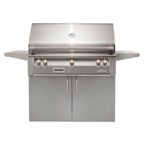 Alfresco Grills ALXE 42 Inch 3 Burner Freestanding Natural Gas Grill with Sear Zone and Rear Infrared Burner   Signal Grey