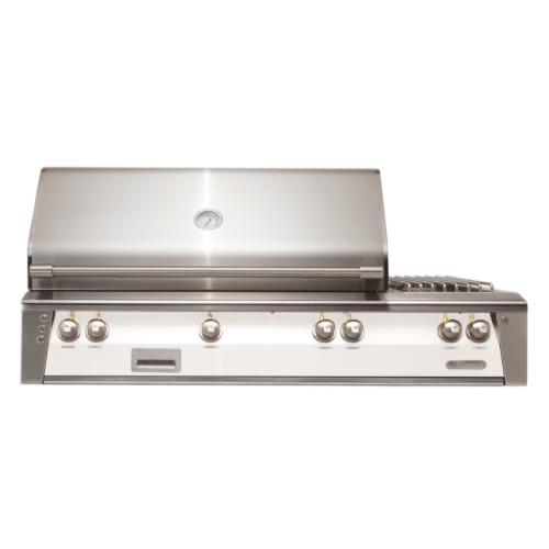 Alfresco Grills ALXE 56 Inch 3 Burner Built In Propane Gas Grill with Rear Infrared Burner and Side Burner   Signal White Gloss