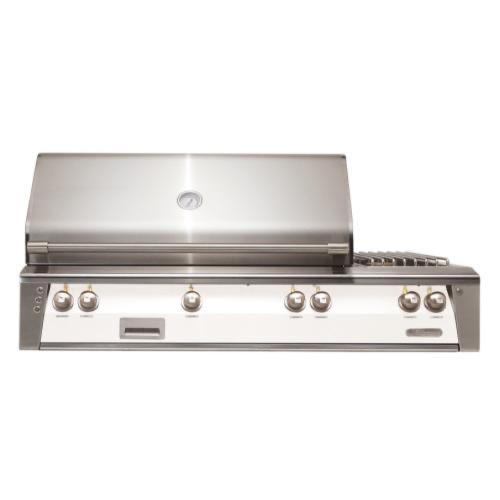 Alfresco Grills ALXE 56 Inch 3 Burner Built In Propane Gas Grill with Rear Infrared Burner and Side Burner   Signal White Matte