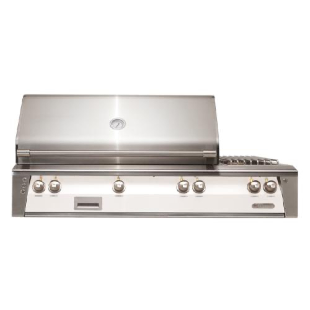 Alfresco Grills ALXE 56 Inch 3 Burner Built In Natural Gas Grill with Rear Infrared Burner and Side Burner   Signal White Gloss