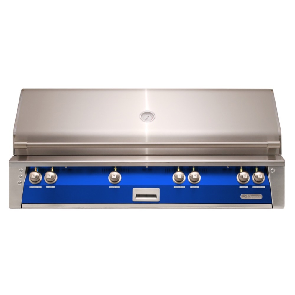Alfresco Grills ALXE 56 Inch 4 Burner Built In Propane Gas Grill with Sear Zone and Rear Infrared Burner    Ultramarine Blue