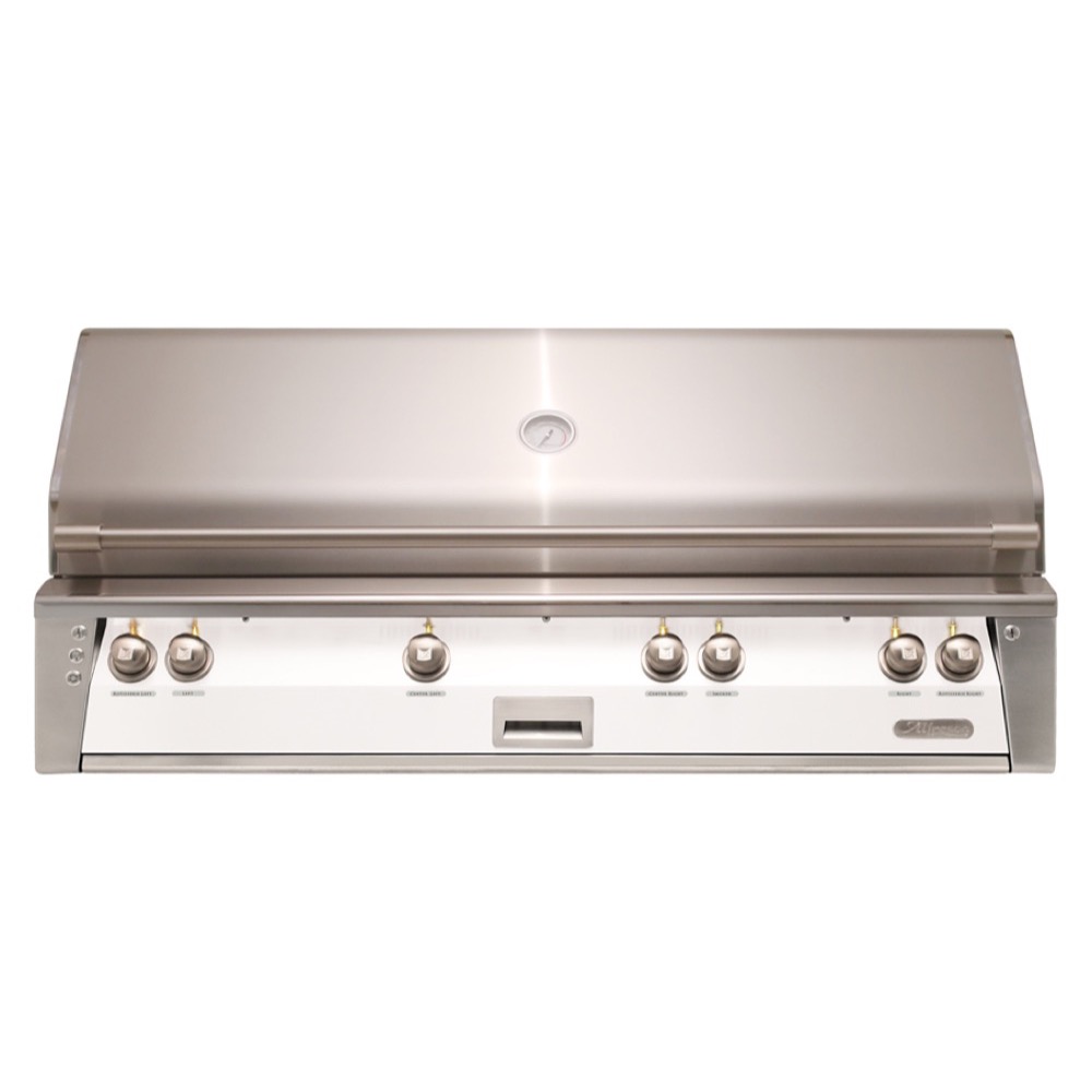 Alfresco Grills ALXE 56 Inch 4 Burner Built In Natural Gas Grill with Sear Zone and Rear Infrared Burner    Signal White Matte