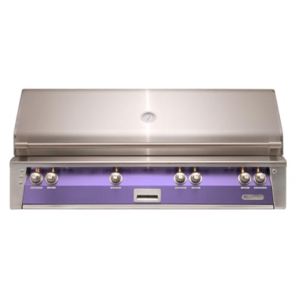 Alfresco Grills ALXE 56 Inch 4 Burner Built In Natural Gas Grill with Sear Zone and Rear Infrared Burner    Blue Lilac