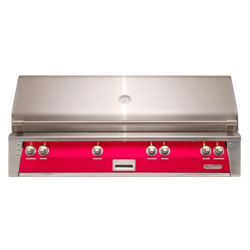 Alfresco Grills ALXE 56 Inch 4 Burner Built In Natural Gas Grill with Sear Zone and Rear Infrared Burner    Raspberry Red
