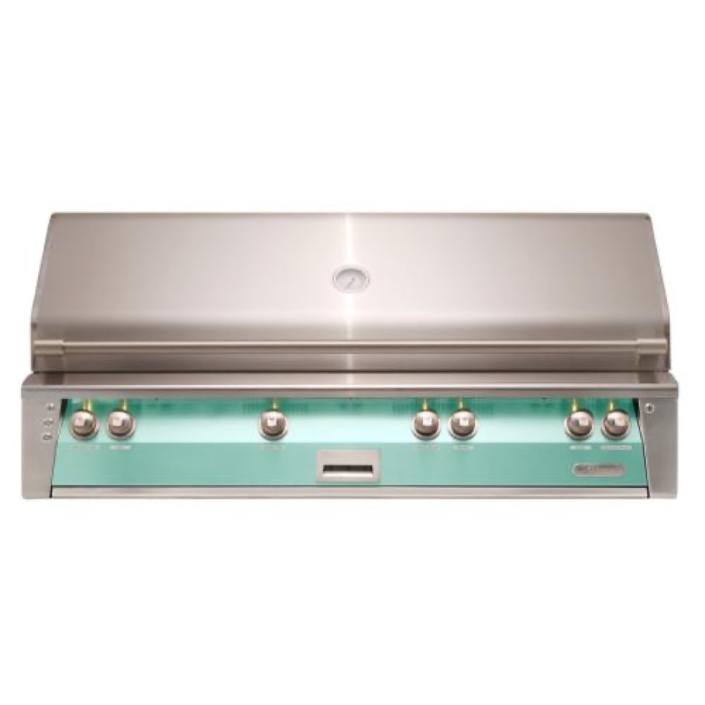 Alfresco Grills ALXE 56 Inch 4 Burner Built In Natural Gas Grill with Sear Zone and Rear Infrared Burner    Light Green