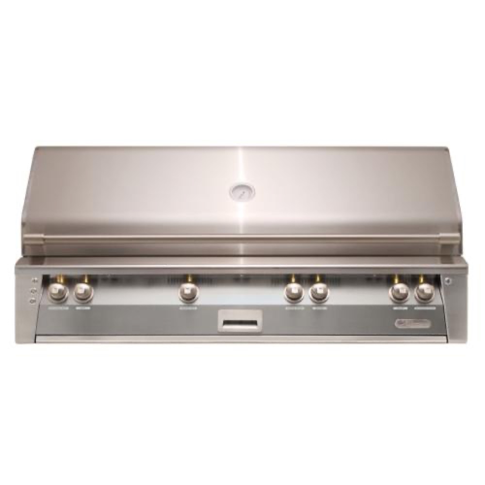 Alfresco Grills ALXE 56 Inch 4 Burner Built In Natural Gas Grill with Sear Zone and Rear Infrared Burner    Signal Grey