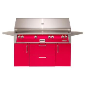 Alfresco Grills ALXE 56 Inch 4 Burner Freestanding Propane Gas Grill with Sear Zone and Rear Infrared Burner Raspberry Red ALXE 56BFGC LP S3027350