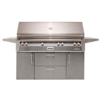 Alfresco Grills ALXE 56 Inch 4 Burner Freestanding Propane Gas Grill with Sear Zone and Rear Infrared Burner Signal Grey ALXE 56BFGC LP S7004350
