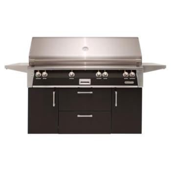 Alfresco Grills ALXE 56 Inch 4 Burner Freestanding Natural Gas Grill with Sear Zone and Rear Infrared Burner Jet Black Matte ALXE 56BFGC NG SM9005350