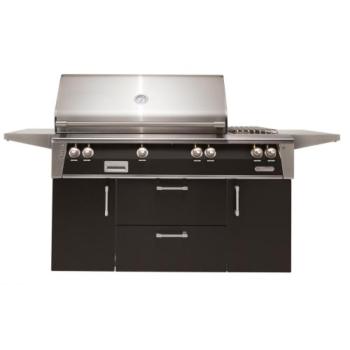 Alfresco Grills ALXE 56 Inch 3 Burner Freestanding Natural Gas Grill with Rear Infrared Burner and Side Burner Jet Black Matte ALXE 56C NG SM9005350