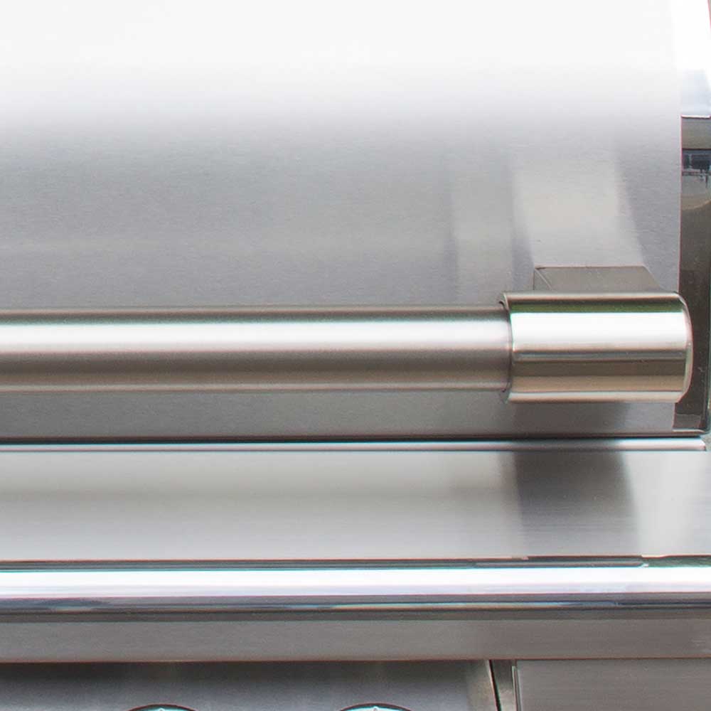 Alfresco Grills ALXE 56 Inch 3 Burner Freestanding Natural Gas Grill with Rear Infrared Burner and Side Burner on Refrigerated Cart   Blue Lilac