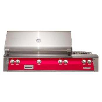 Alfresco Grills ALXE 56 Inch 3 Burner Built In Propane Gas Grill with Sear Zone Rear Infrared Burner and Side Burner Raspberry Red ALXE 56SZ LP S3027350