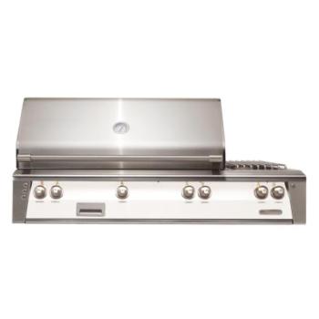 Alfresco Grills ALXE 56 Inch 3 Burner Built In Natural Gas Grill with Sear Zone Rear Infrared Burner and Side Burner Signal White Matte ALXE 56SZ NG SM9003350