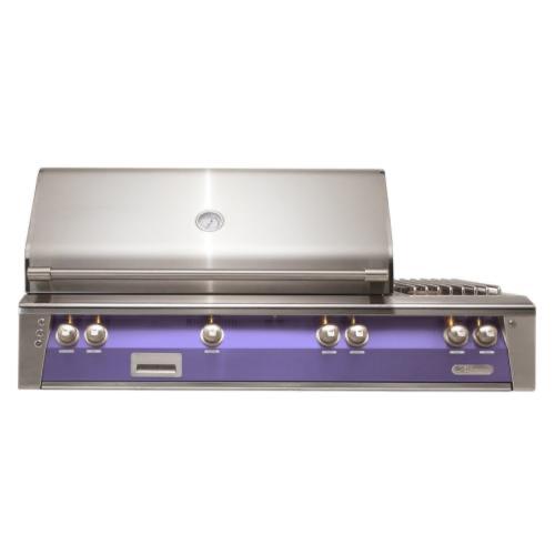Alfresco Grills ALXE 56 Inch 3 Burner Built In Natural Gas Grill with Sear Zone Rear Infrared Burner and Side Burner   Blue Lilac