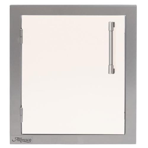 Alfresco Grills 17 Inch Stainless Steel Left Hinged Vertical Single Access Door   Signal White Gloss