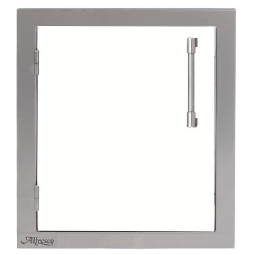 Alfresco Grills 17 Inch Stainless Steel Left Hinged Vertical Single Access Door   Signal White Matte