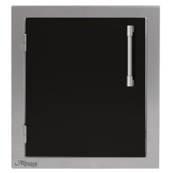 Alfresco Grills 17 Inch Stainless Steel Left Hinged Vertical Single Access Door Jet Black Gloss AXE 17L 01 S9005350