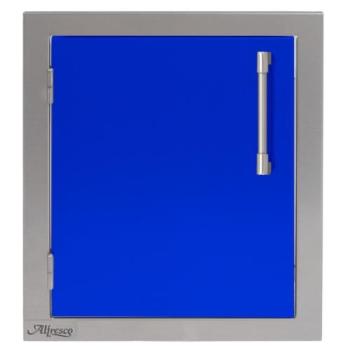Alfresco Grills 17 Inch Stainless Steel Left Hinged Vertical Single Access Door Ultramarine Blue AXE 17L 01 S5002350
