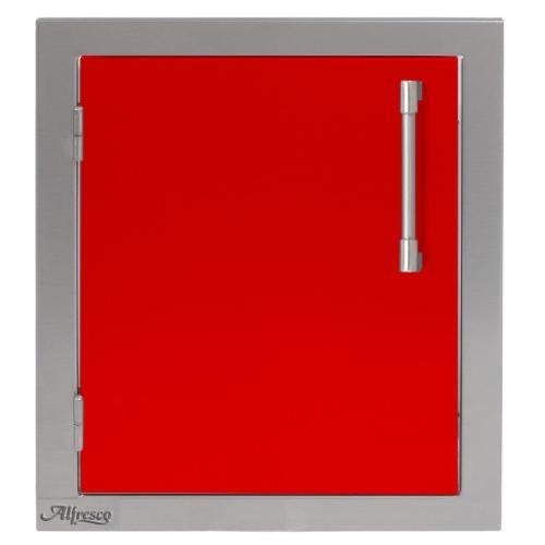 Alfresco Grills 17 Inch Stainless Steel Left Hinged Vertical Single Access Door   Carmine Red