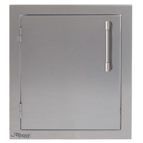 Alfresco Grills 17 Inch Stainless Steel Left Hinged Vertical Single Access Door   Signal Grey