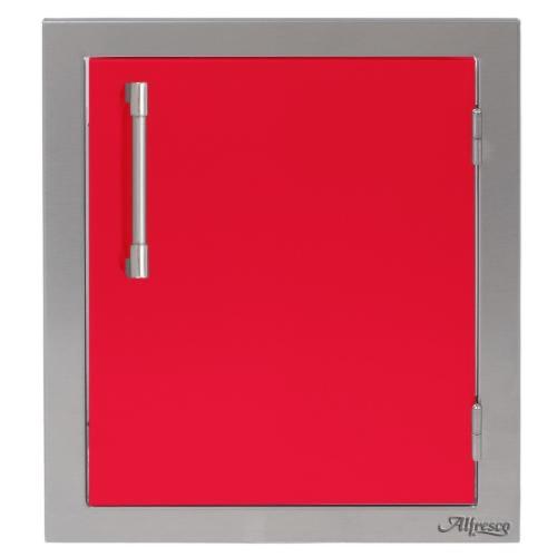 Alfresco Grills 17 Inch Stainless Steel Right Hinged Vertical Single Access Door   Raspberry Red